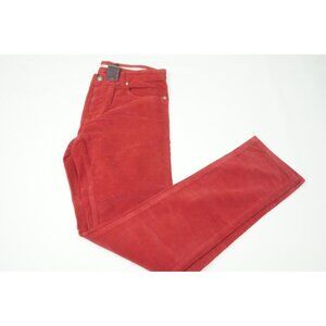 Isaia Tint Classic Red Corduroy Cotton Blend Cord Casual Pant 48R EU NEW